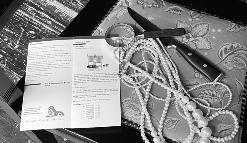 Die Ermittlungen gehen weiter! Unsere Krimikomödie „Amaretto“ begeistert das Publikum – voller Spannung, Witz und schwarzem Humor.Toi, toi, toi an unser Ensemble für das nächste Theaterwochenende!  Nächste Vorstellungen:heute – Fr, 07.11.25 – 19:00 UhrSa, 08.11.25 – 19:00 UhrUnd unser besonderes Silvester-Special am 31.12.25 – 19:00 Uhr! 🎟️ Tickets gibt’s online oder an der Abendkasse – schnell sein lohnt sich!